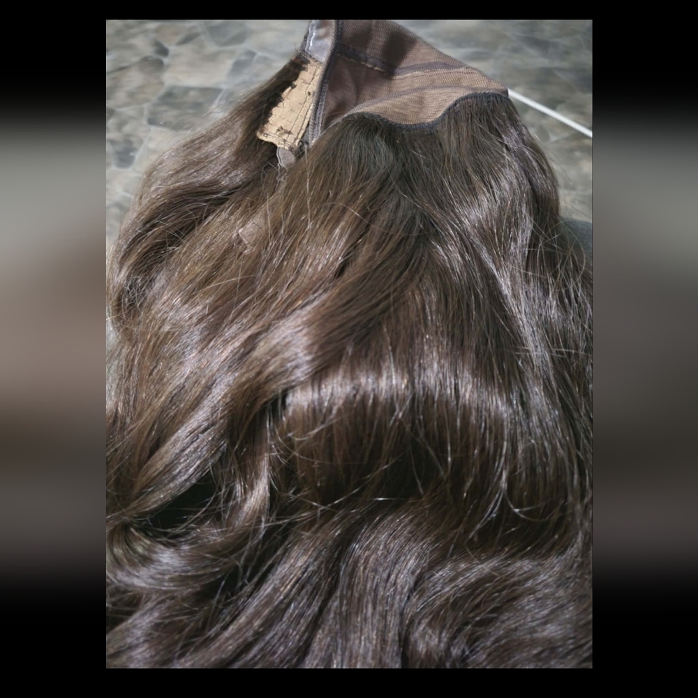 Tiffani Everyday Hat Wig By LU'S Wigs. Medium Brown Color. Human Hair Wig! - Picture 11 of 15